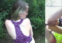 In the bushes beauty asks for hot fucking in the ass and gets r