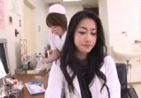 Japanese nurses extract cum with hands and mouths