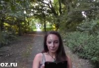 Girlfriend masturbated in the park and took cum on the face