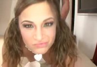 Beauty with pigtails fucked and ate "cream"