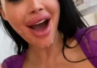 Cum on face and tits Aletta Ocean