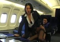 Passenger fucked stewardess in the ass