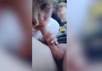 Cute femboy blowjob in the backseat of the bus