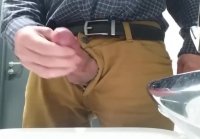 Little cock daddy wank at work with big cum spurt 2