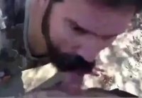 Bearded Daddy Gives Facial in the Woods