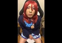 Asian Crossdresser Strokes Solo