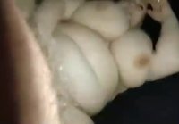 Fucked and cam on the breasts of a fatty