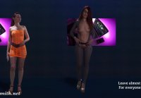 Cantante desnuda en el escenario realidad virtual