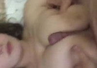 Village whore Katka is fucked between tits by tenant