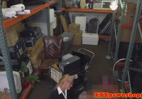 Pawning office babe banged in storageroom