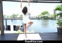 TeenPies   Hot and Sexy Ebony Gets Creampie After Yoga