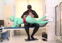 Latex Lucy has a huge Orgasm in clinic fuck session