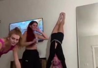 Showed off a headstand and tits on stream