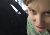 Blonde blowjob in car