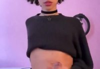 Black sissy fingering her dick