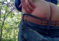 Spanked Twink Strips Outdoors