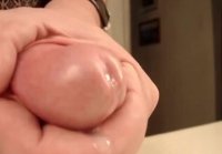 Closeup masturbation hand fucking cumshot load jizz