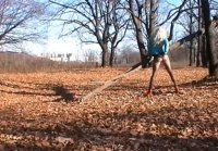 Striptease en el parque por la mañana