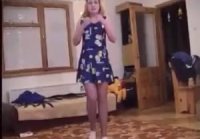 Polish girl dancing without panties