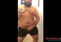 Fat Bear Stroking His Big Cock