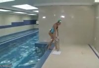 Ana Rose swimmed in the indoor pool and fucked