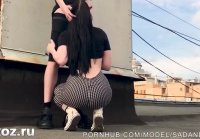 Russian girl met with ex for fucking on the roof