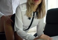 Veronika Charm fucking doggystyle at workplace