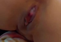 Cum on beautiful girlfriend on bed