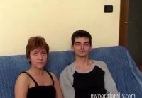 Short Hair milf clothes stocking fuck boy sofa