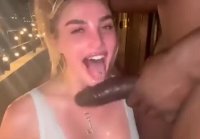 Fucked a white whore in the throat on the hotel balcony