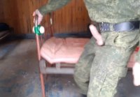 Self satisfaction of a Russian soldier