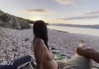 Busty Milaluv got caught on Public Beach