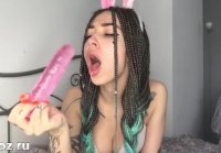 Sweet bunny fucking her pussy