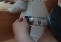 Fucks himself with a bottle