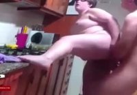 Set up a camera to film how he fucks a pot bellied fat woman