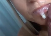 Cums From Girlfriend's Tongue