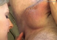 Blowjob with rimming from blonde with dark eyes