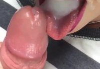 Filled mouth with cum