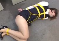 Japanese girl was tied up and fucked in the mouth