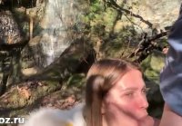 Sucked a guy in the forest and swallowed cum