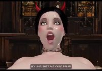 Nun and Demonic Babe  fuck in Futanari