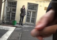 Bravely jerking on the street