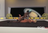 Sci Fi. 3d black sexy dickgirl fucks hard young blonde in the