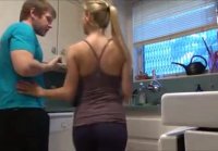 While father wasn't at home, boy fucked stepmom