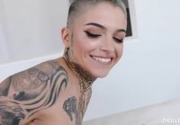 Short Hair tattoo Leigh Raven fuck stocking cumshot