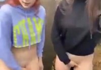 Girls jerk off behind garages