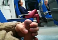 Public jerk dick on train 18