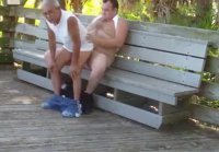 Daddies Have Outdoor Fun in Public Park