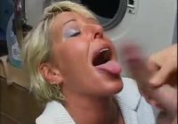 Short Hair blond milf clothes fuck boy cumshot ass