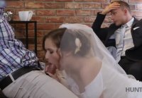 At the wedding the bride gave a blowjob to her friend in the eyes of the groom